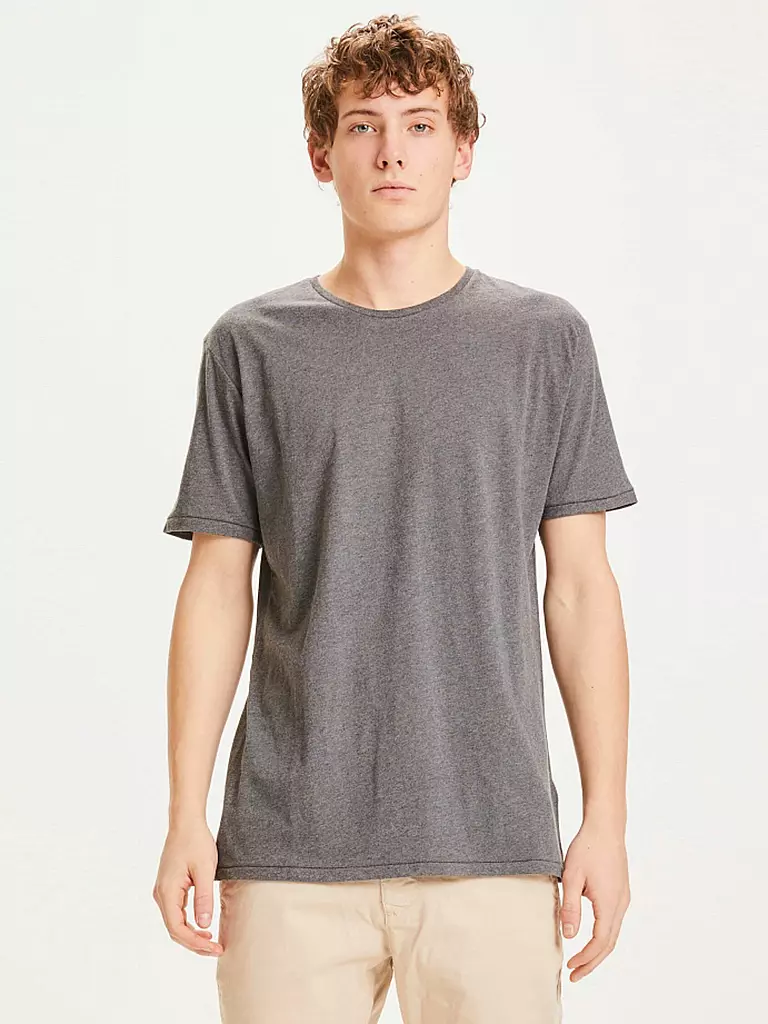 KNOWLEDGE COTTON APPAREL T-Shirt ALDER grau