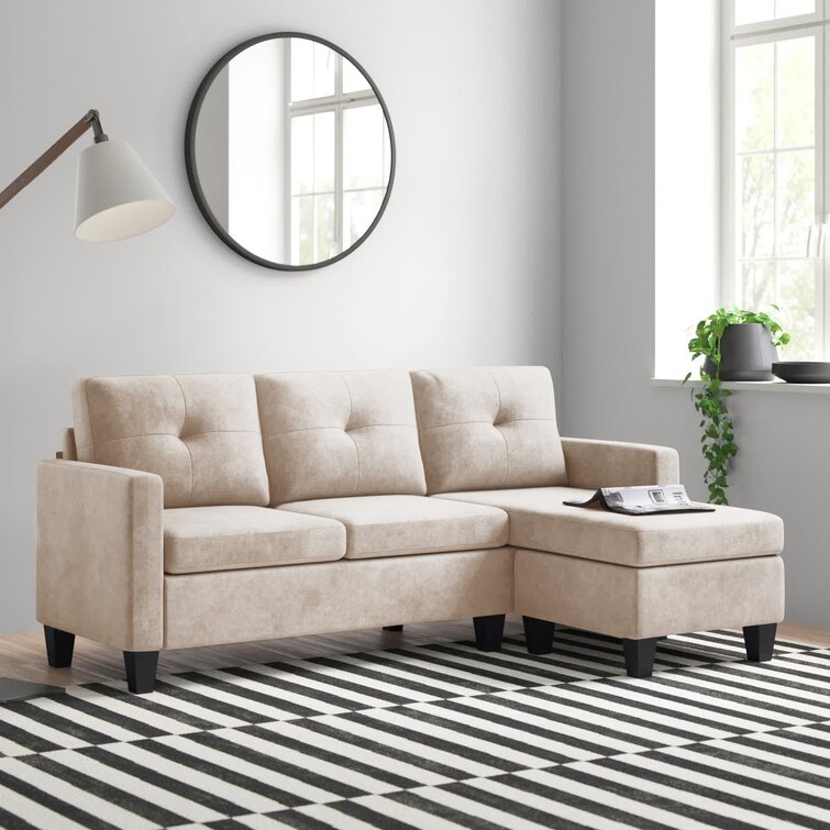 Almendarez 77&prime;&prime; Wide Reversible Modular Sofa & Chaise With Ottoman