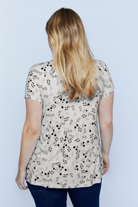 Bellieva-Shirt, doppellagig, Still Top, 3/4-Ärmel, Muster