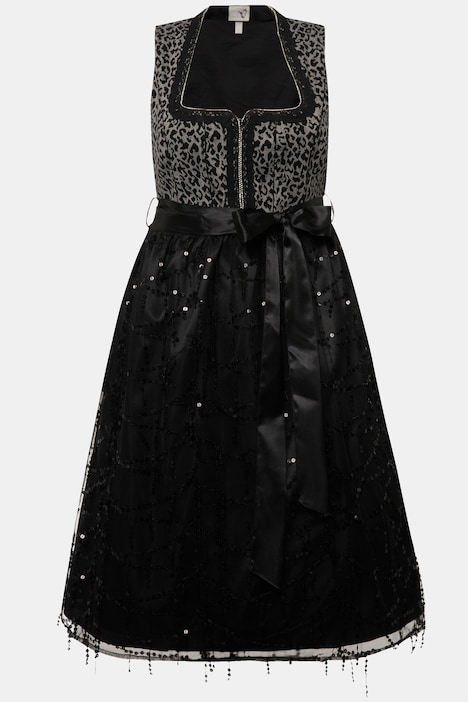 Dirndl, Leo-Top, Carree-Ausschnitt, ärmellos