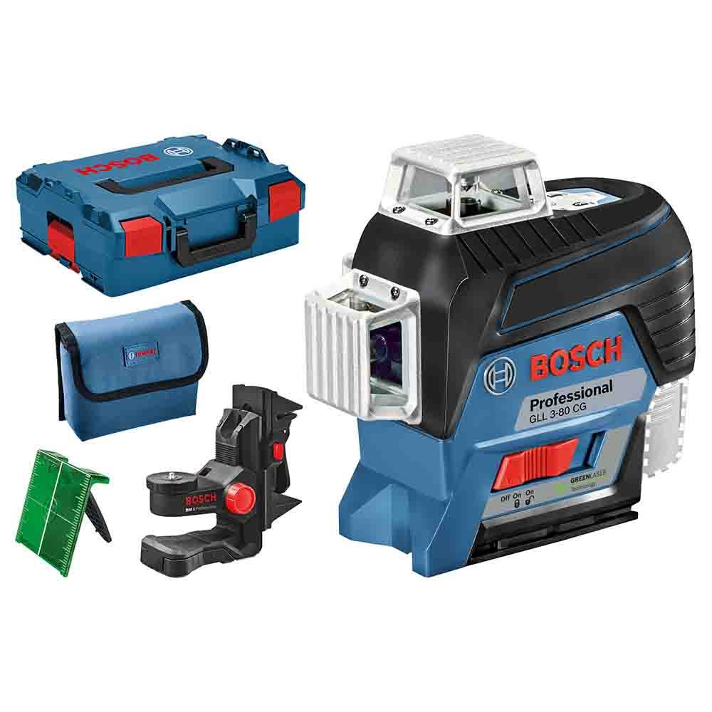 BOSCH 3 x 360° Multi-Line Laser Level Green Beam with Bluetooth GLL3-80CG