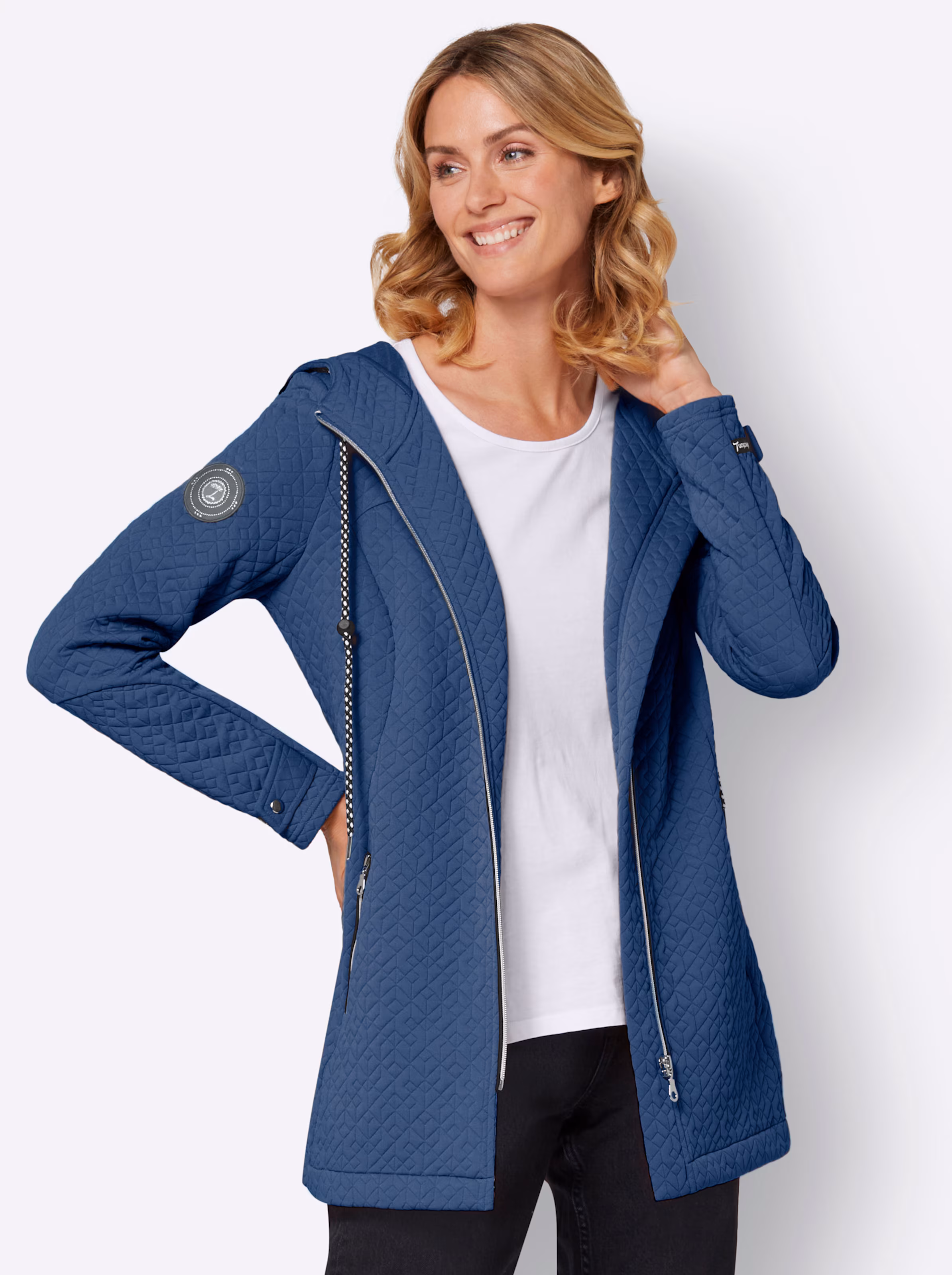 Jersey-Jacke in jeansblau
