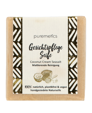 puremetics Natur-Seifen Gesichtspflege Seife Coconut Cream Seasalt 60g