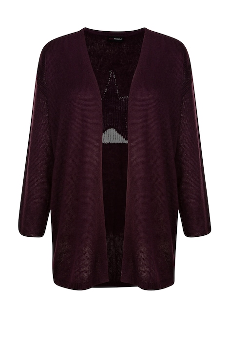 Strickjacke, Rücken mit Glitzerstern, offene Form, Langarm
