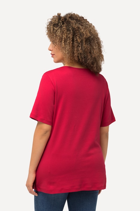 Shirt, doppellagige Vorderseite, Slim, Rundhals, Halbarm