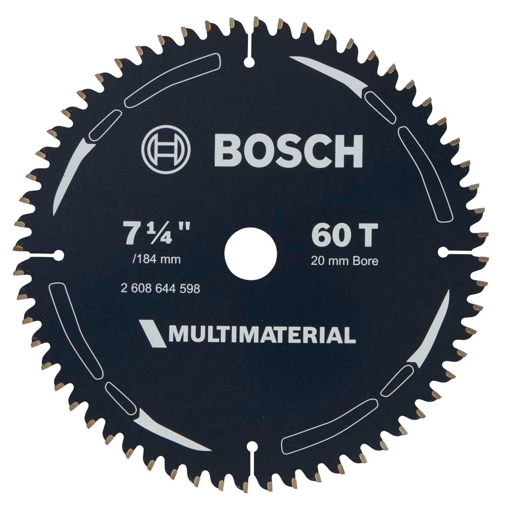 BOSCH 184mm 60T TCT Circular Saw Blade for Multi-Purpose Cutting - MULTIMATERIAL