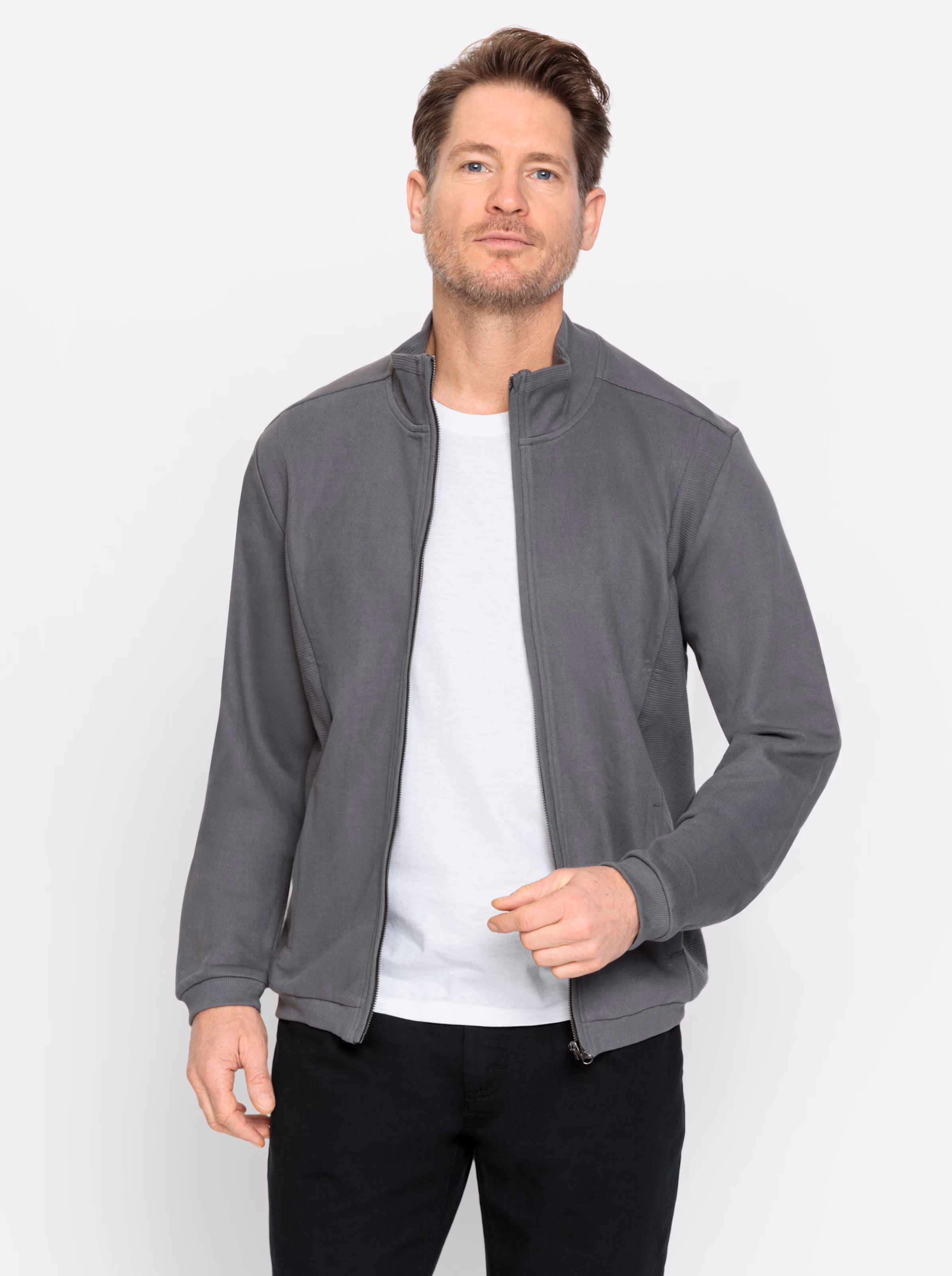 Marco Donati Sweatjacke in anthrazit