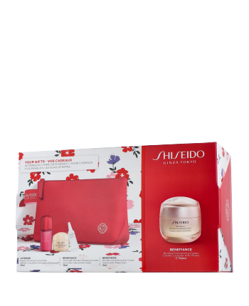 Shiseido Benefiance Set mit Wrinkle Smoothing Cream 50ml-2ml-15ml-10ml