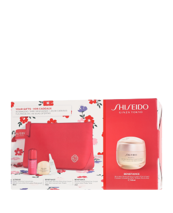 Shiseido Benefiance Set mit Wrinkle Smoothing Cream Enriched 50ml-2ml-15ml-10ml