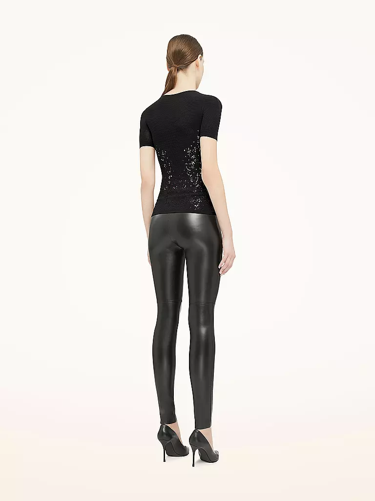 WOLFORD T-Shirt FLOWER LACE schwarz