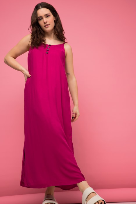 Maxikleid, A-Line, V-Ausschnitt, Spaghettiträger