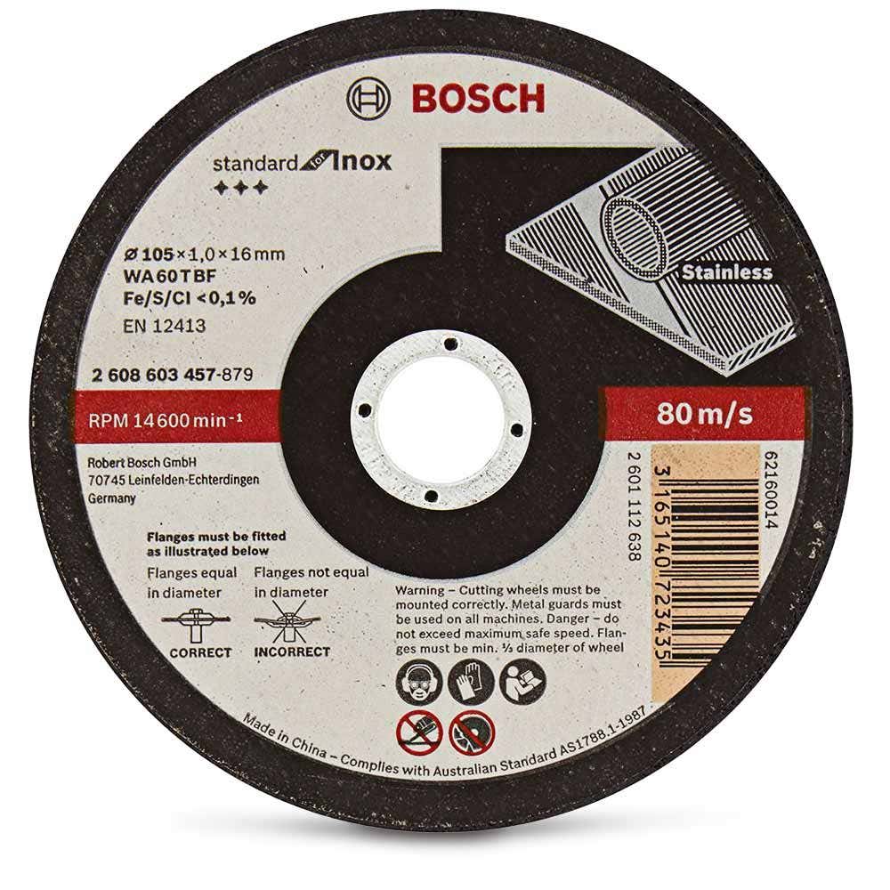 BOSCH 115 x 1.0mm Steel & Stainless Cut Off Disc - STANDARD for INOX - 100 Piece