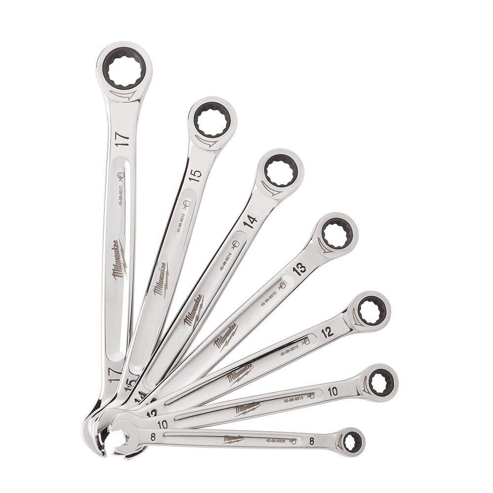 MILWAUKEE 7pc Metric Ratcheting Wrench Combination Set 48229506