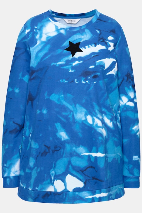 Sweatshirt, A-Linie, Batik-Druck, Stern