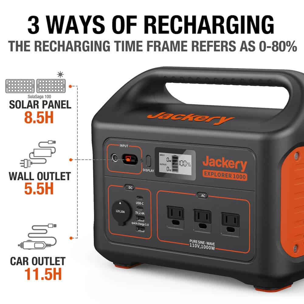 Jackery Solar Generator 1000 (Jackery 1000 + 2 x SolarSaga 100W)