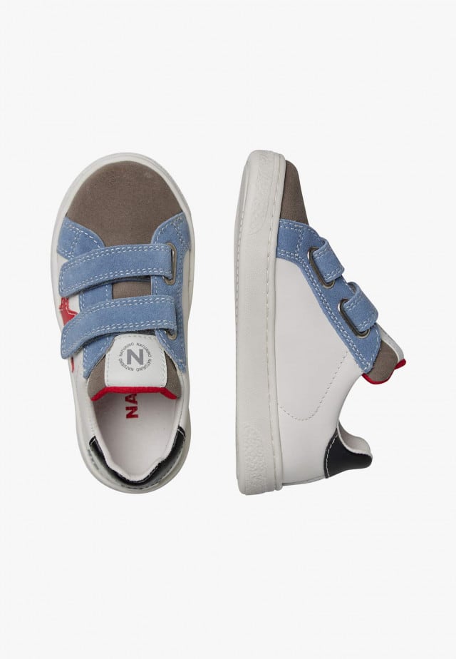NATURINO PINN VL.Sneakers aus Leder und Veloursleder, Weiß-Grau