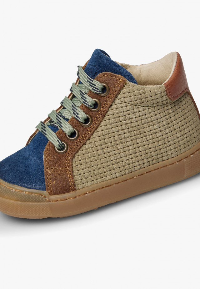 NATURINO LOVAN ZIPSneakers aus Leder und Veloursleder, Indigo-Grau