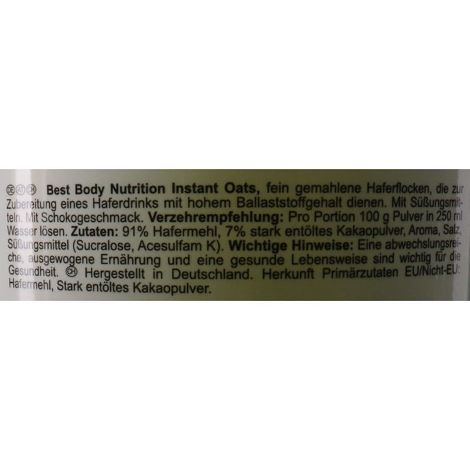Instant Oats Schoko XL, 1800g von Best Body Nutrition