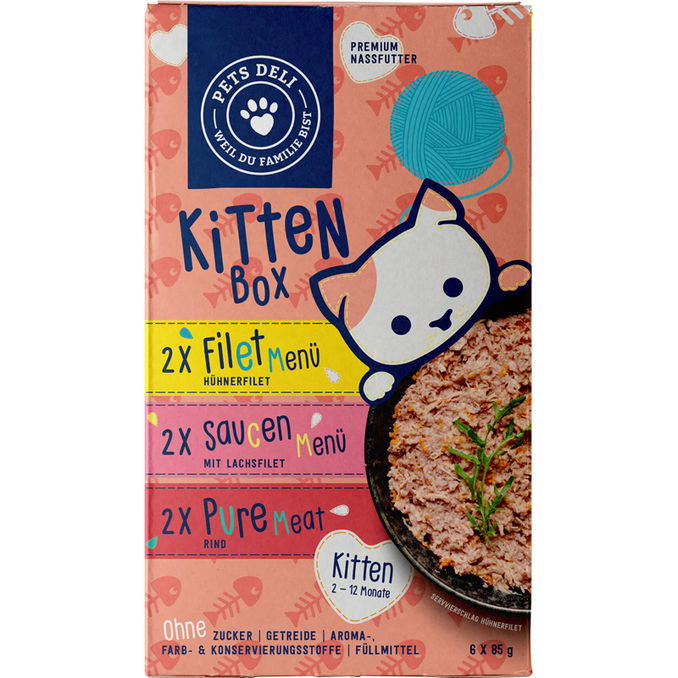 Nassfutter Kitten Box, 6er Pack, 6 x 85g von Pets Deli