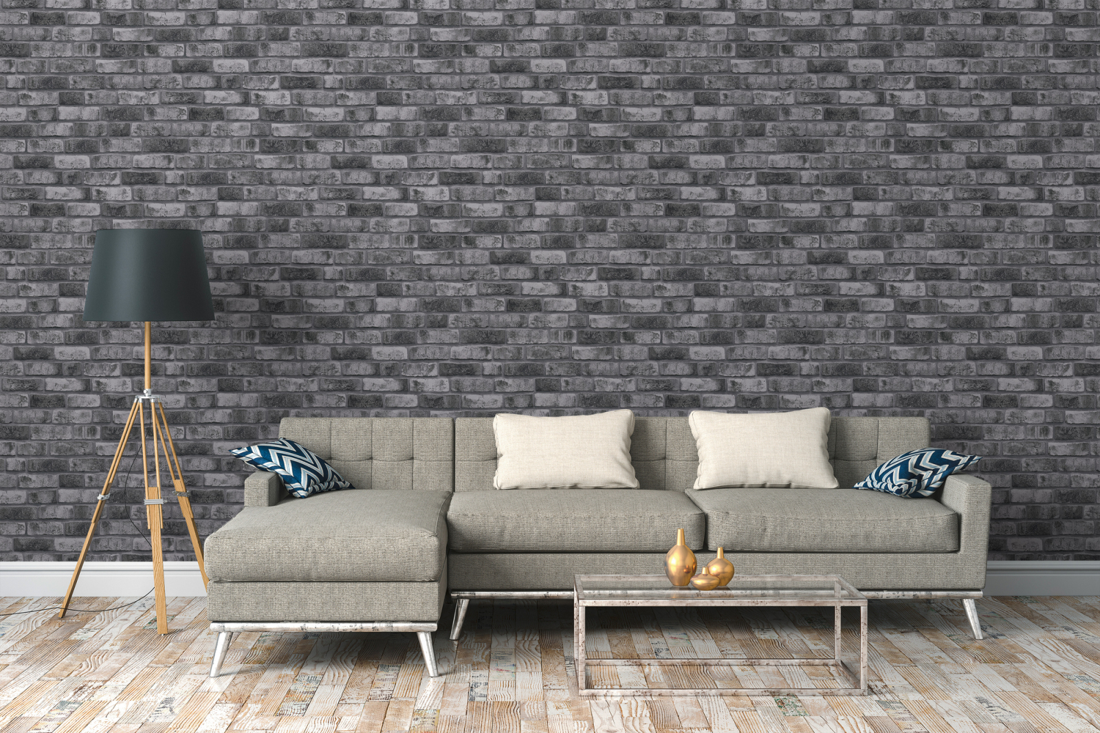 A.S. Creation Vliestapete BRICKS & STONES - grau-anthrazit - Steinoptik - 10 Meter