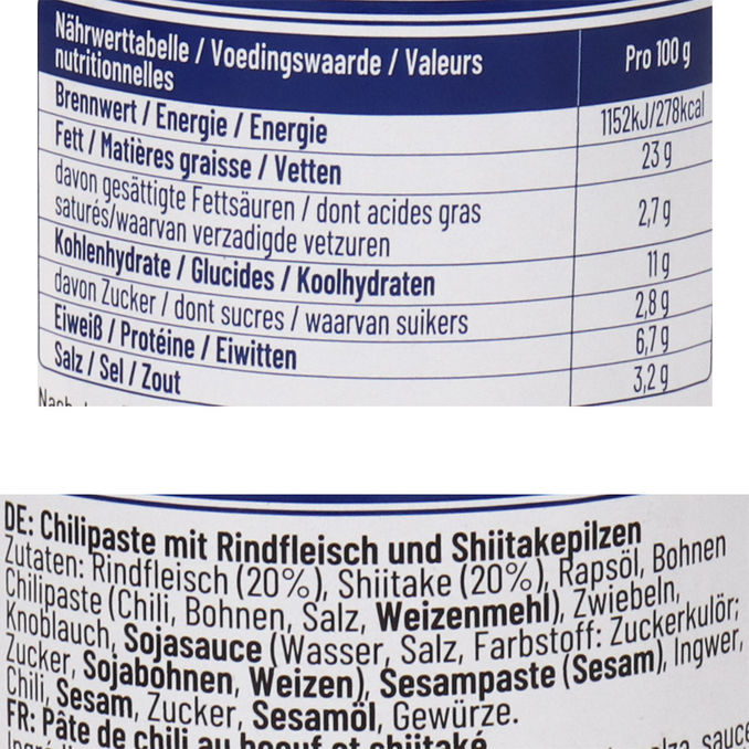 Chilipaste mit Rindfleisch & Shiitake Pilzen, 190g von Mendofood