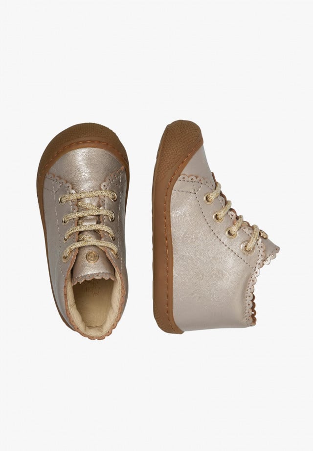NATURINO COTTINSLauflernschuhe aus laminiertem Leder, Rosa-Platin