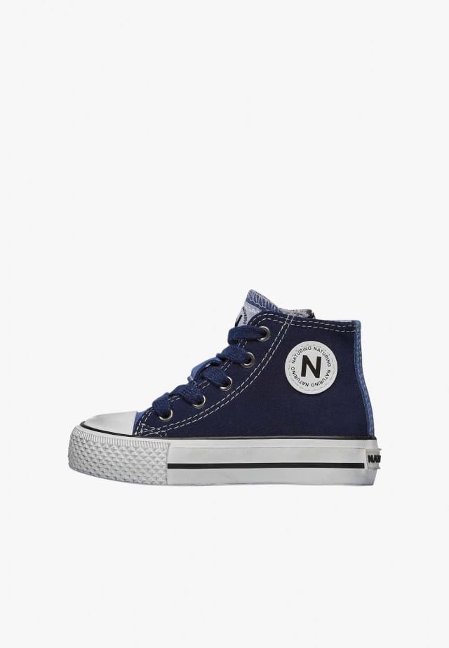 NATURINO YLFAS.Zweifarbige Sneakers aus Veloursleder, Marineblau