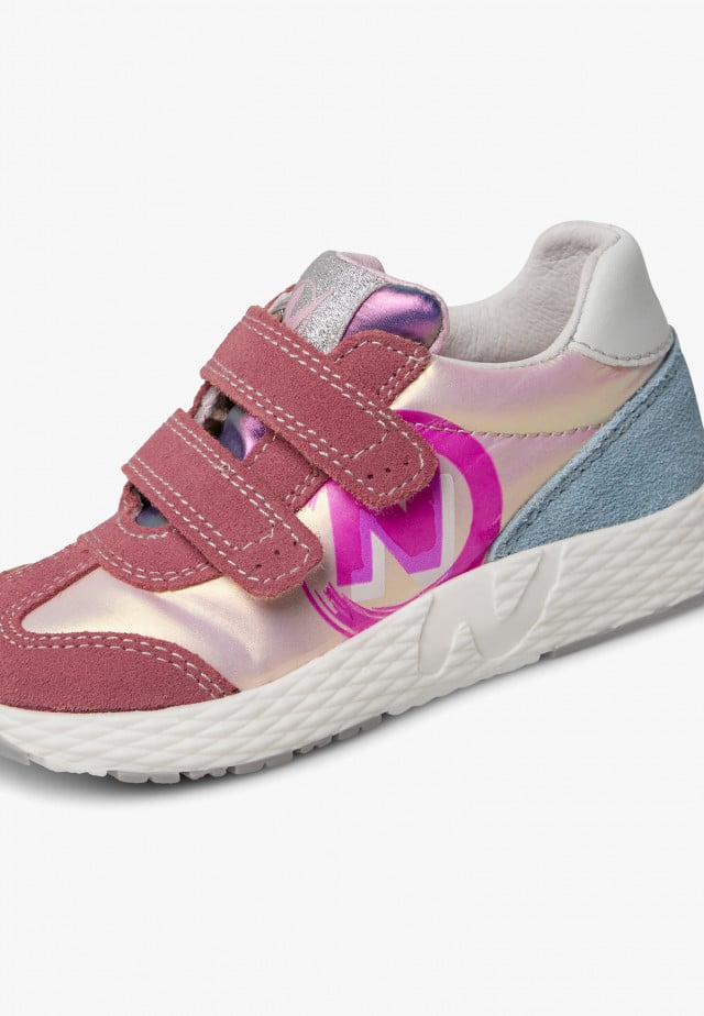 NATURINO JESKO 2 VL.Sneakers aus Veloursleder und technischem Gewebe, Rot-Rosa