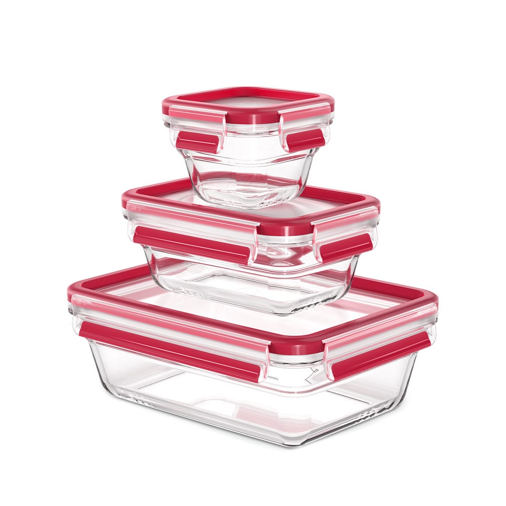 CLIP & CLOSE Frischhaltedosen Glas, 3er-Set