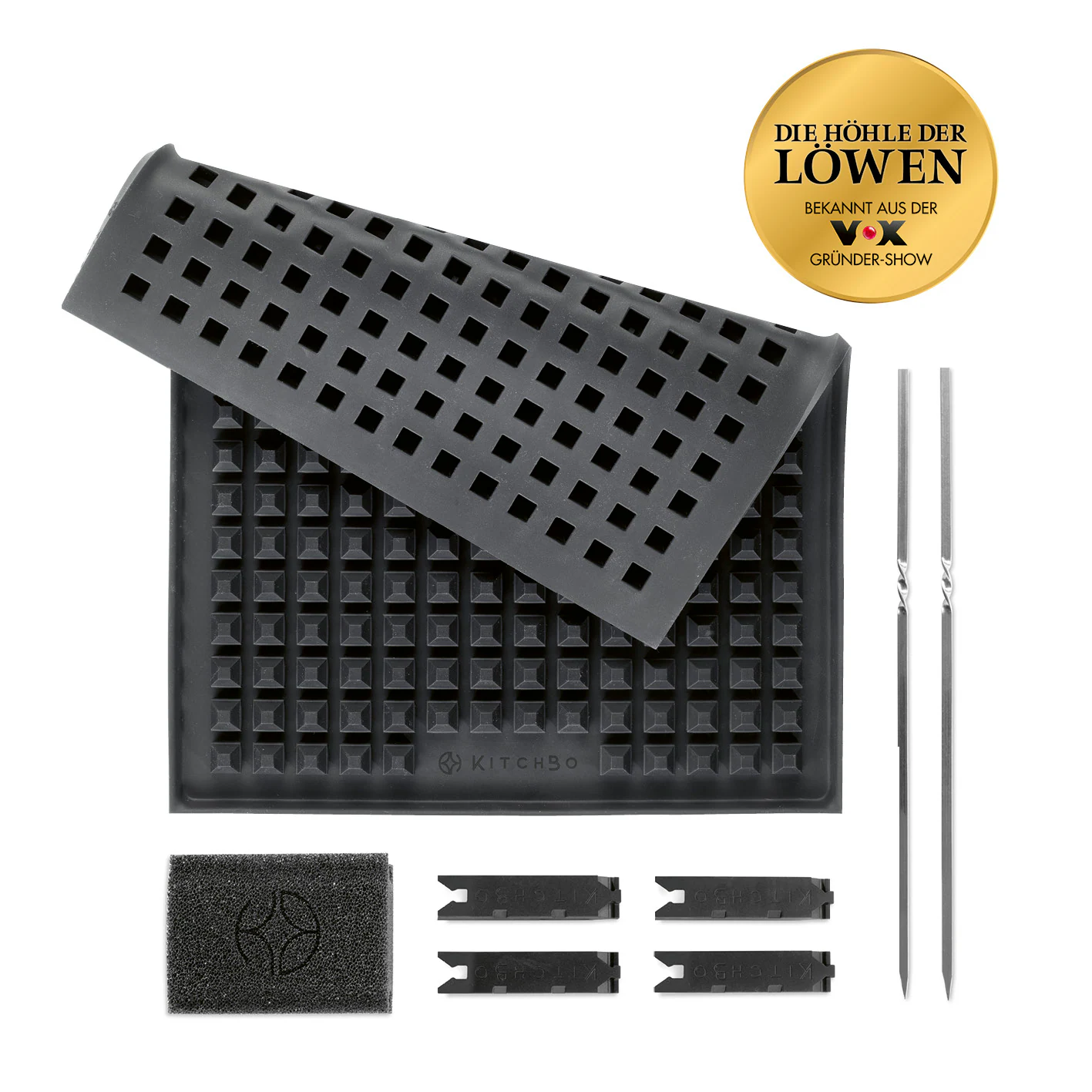 KitchBo Silikon-Backmatte Starter Set 8-tlg. 37x28cm schwarz