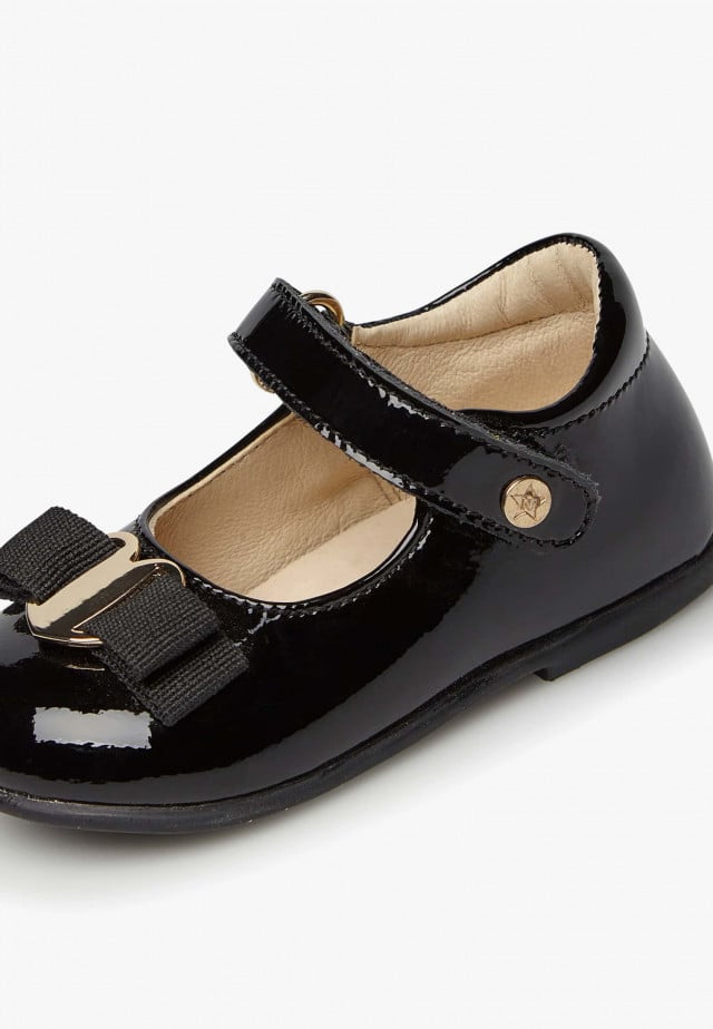 NATURINO JETE'Ballerinas aus Lackleder, Schwarz