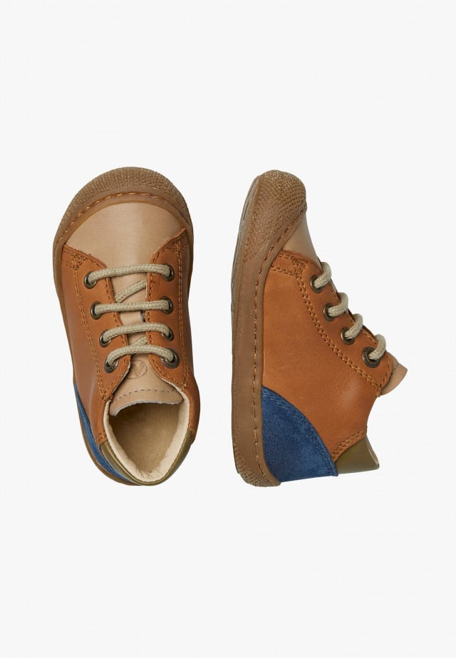 NATURINO ROMYLauflernschuhe aus Leder, Beige-Cognac