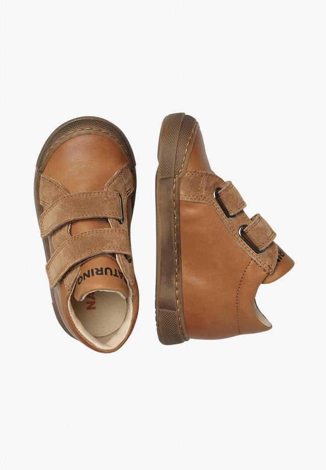 NATURINO DORD VLSneakers mit doppeltem Klettverschluss, Cognac