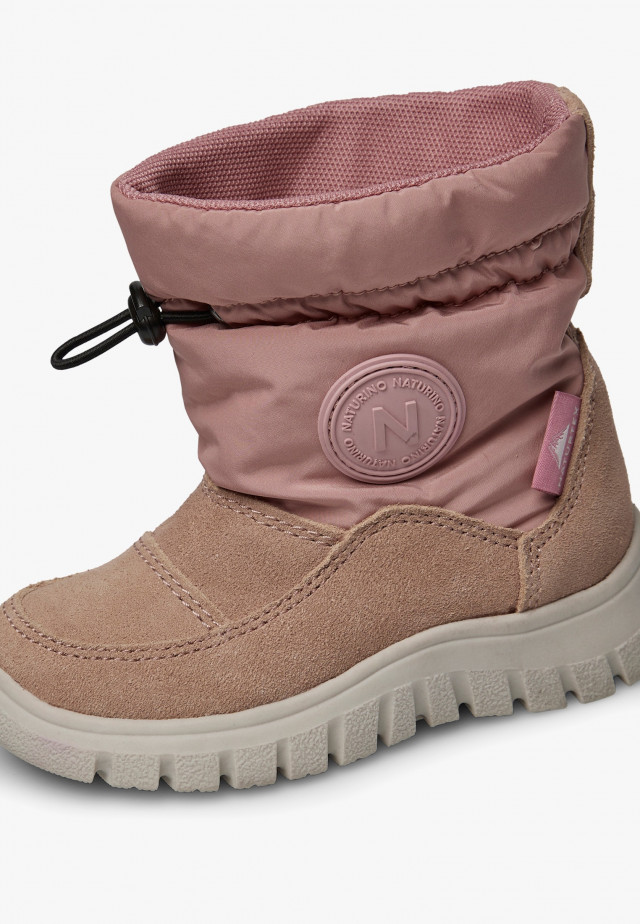 NATURINO VARNA 2 WP.Stiefel aus Veloursleder und technischem Gewebe, Puderrosa