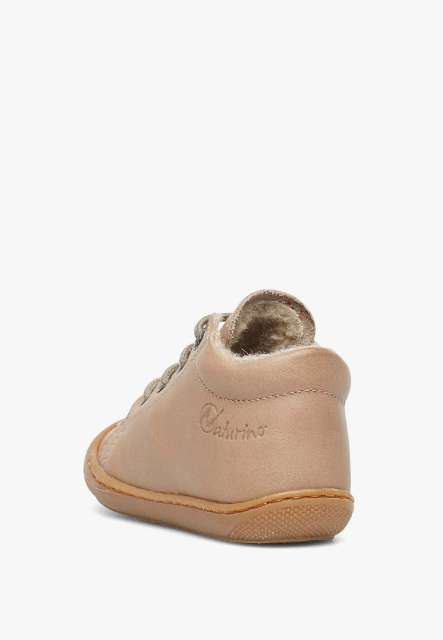 NATURINO COCOONLauflernschuhe aus Leder mit Wollfutter, Beige