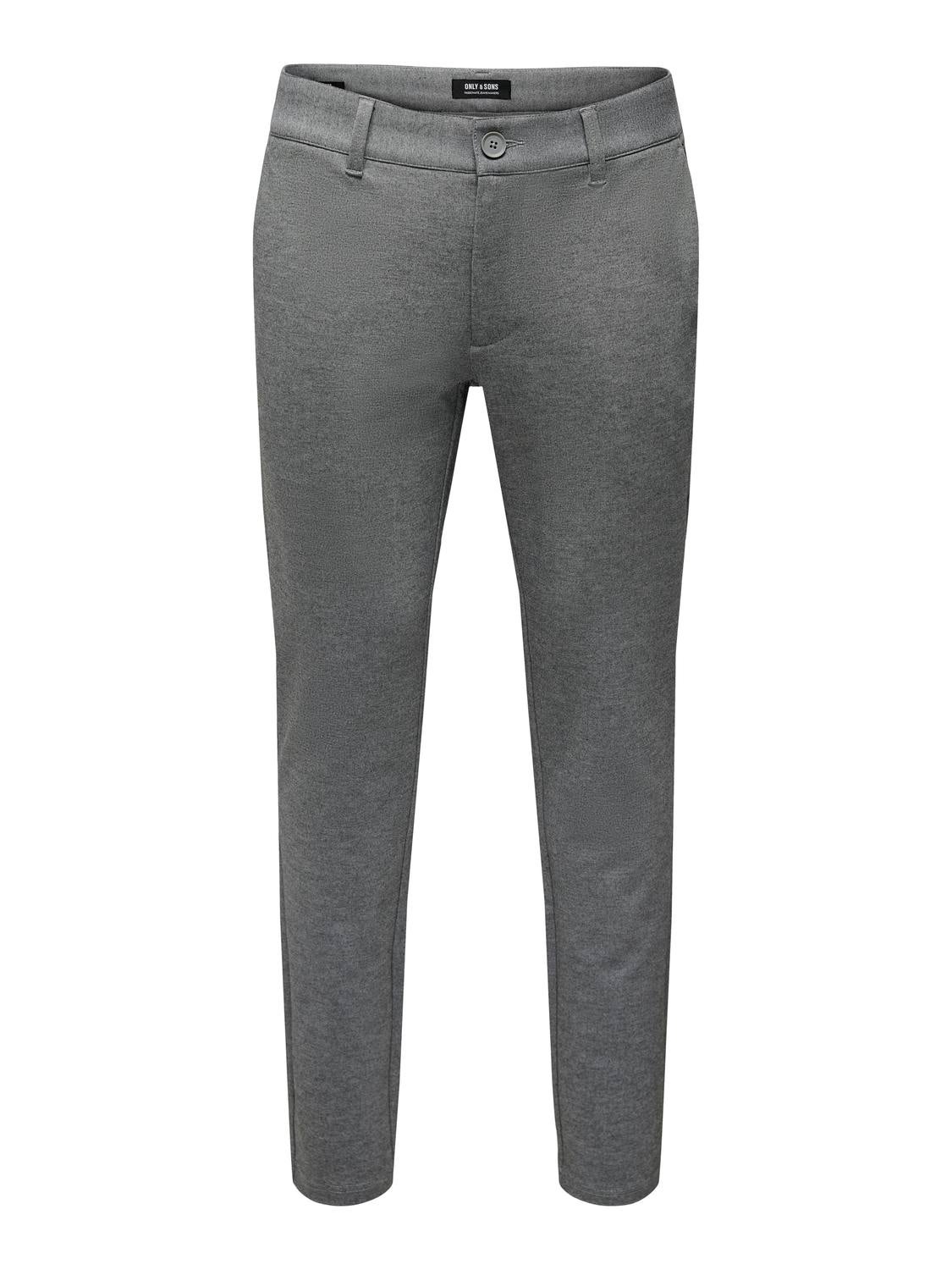 ONSMARK Verjüngt und verkürzt Chino Hose Medium Grey Melange