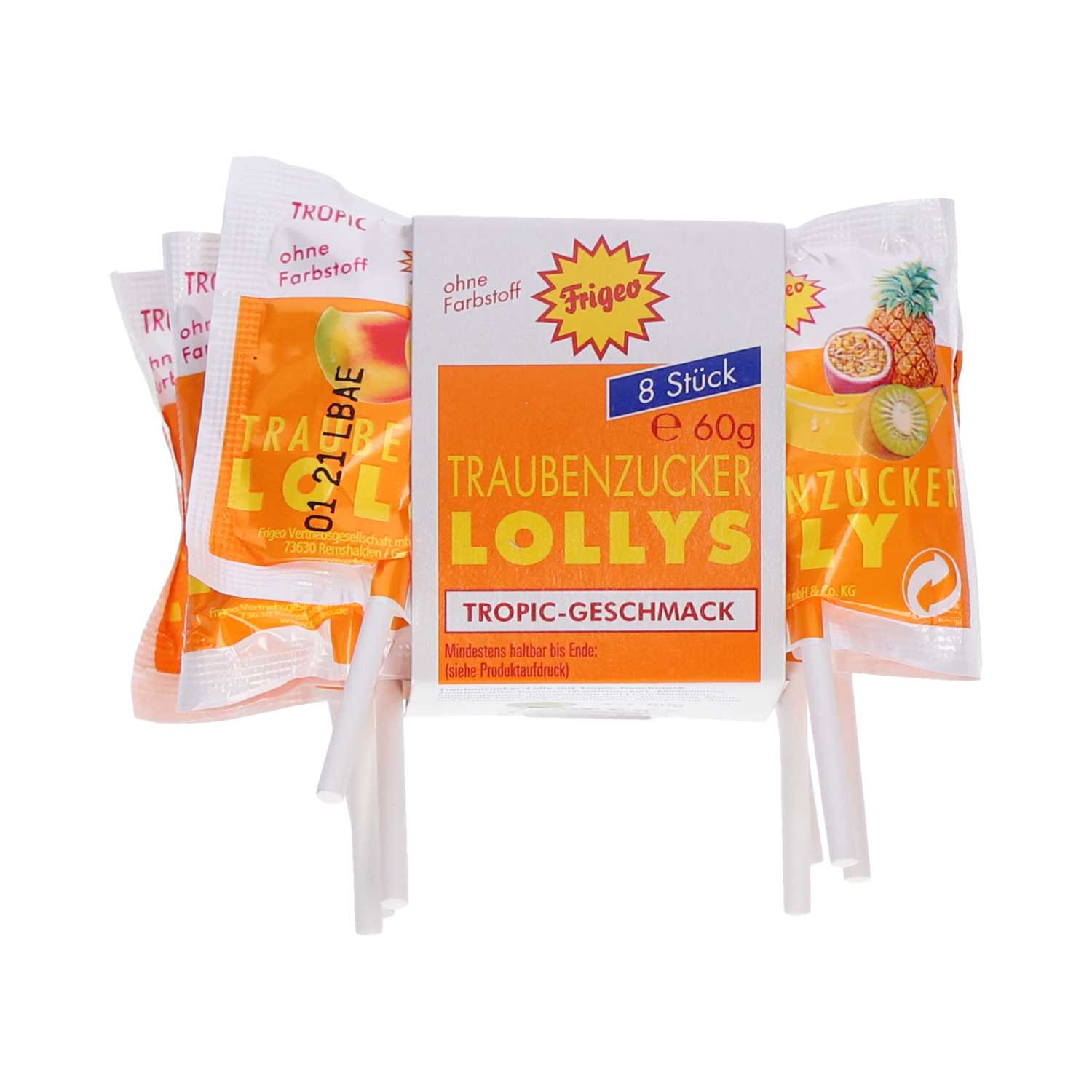 Frigeo Traubenzucker Lollys 8x 7,5 g