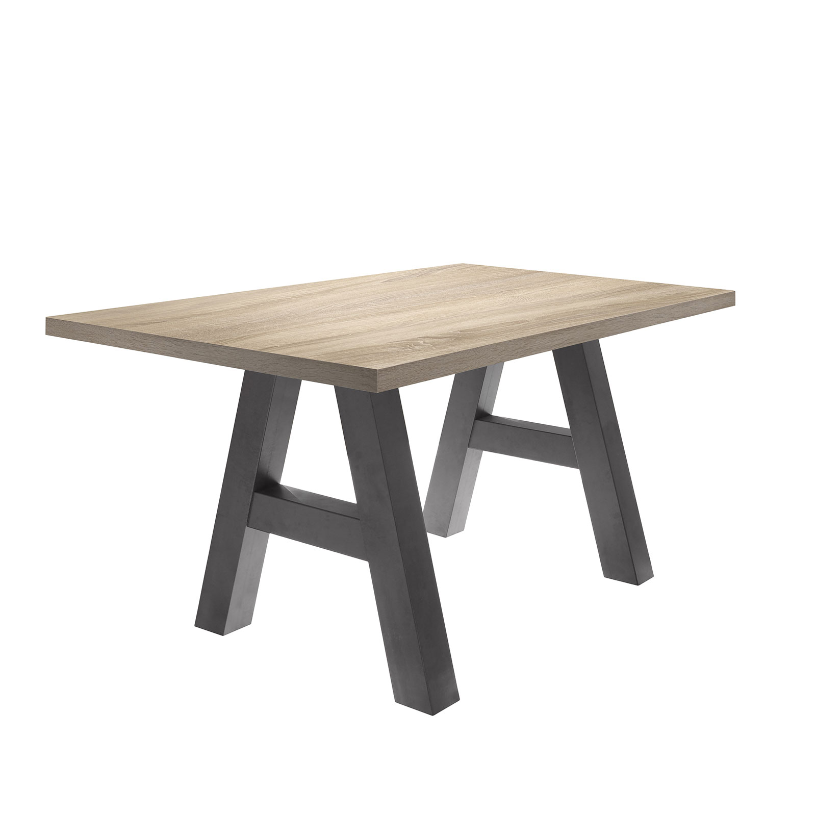 Esstisch - Eiche Sägerau-graphit - 140 cm breit