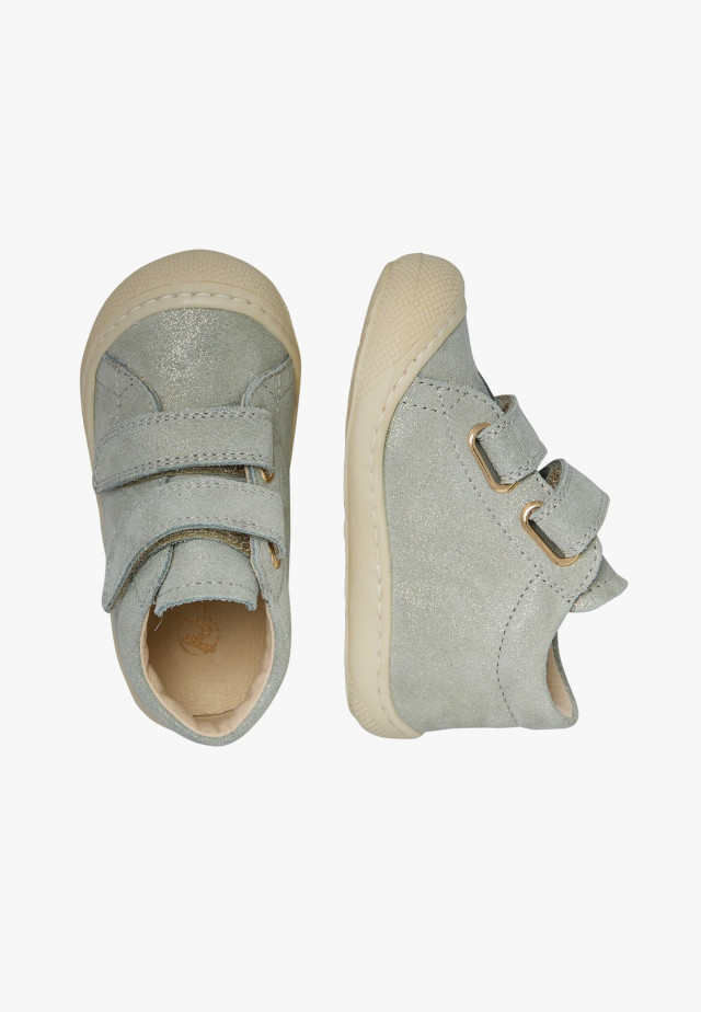 NATURINO COCOON VLLauflernschuhe aus glitzerndem Veloursleder, Salbei