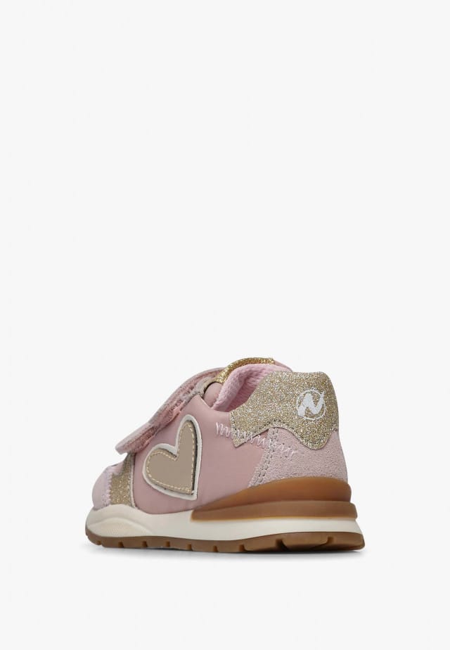 NATURINO QUELLY VL.Sneakers aus Veloursleder und technischem Gewebe, Puderrosa