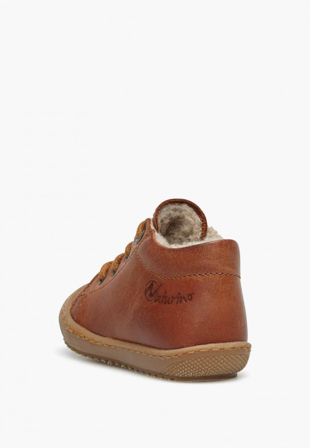 NATURINO RACOONLauflernschuhe mit Wollfutter, Cognac