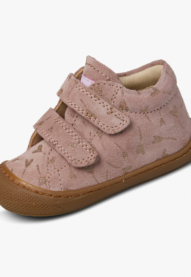 NATURINO COCOON VLLauflernschuhe aus Veloursleder, Rosa-Platin