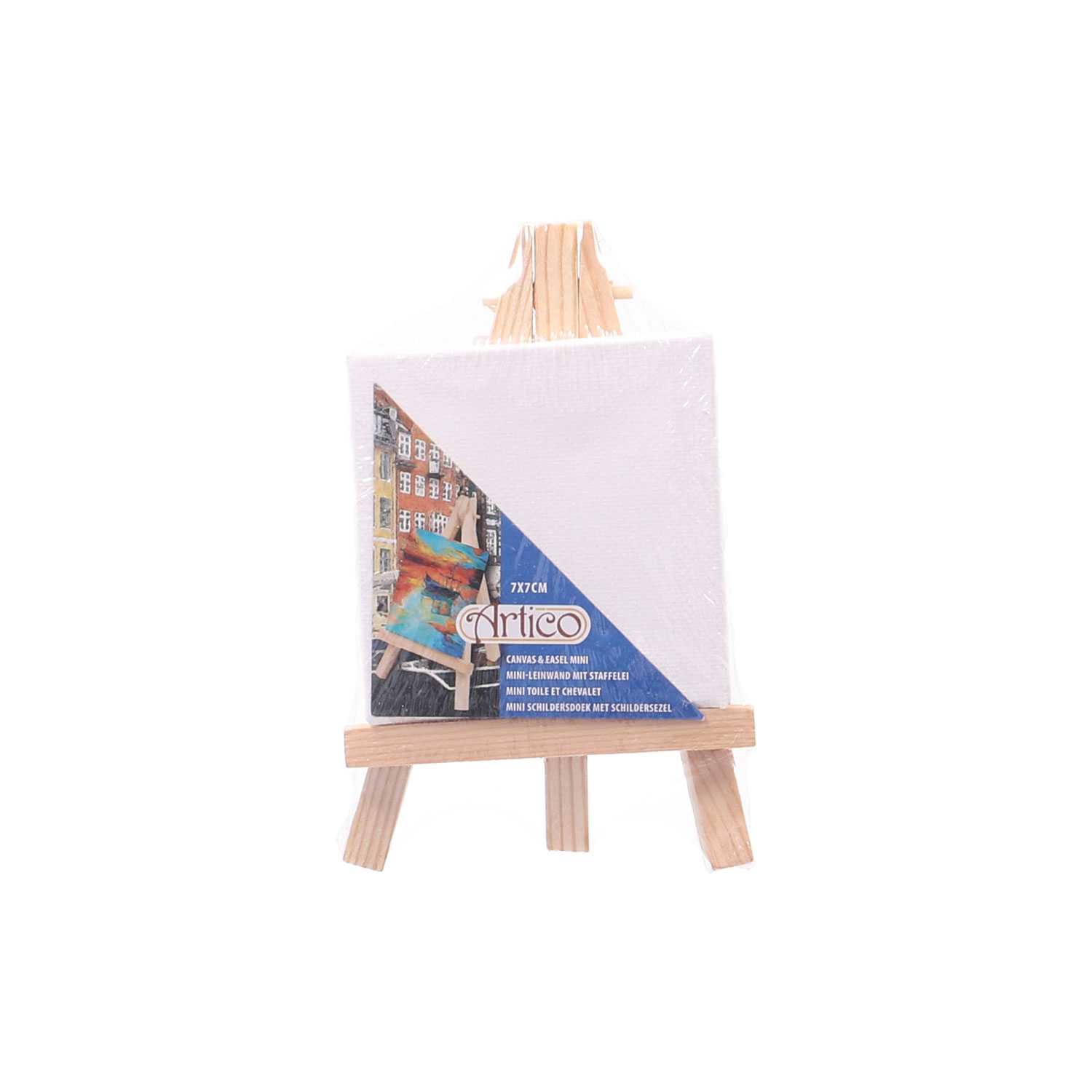 Mini-Leinwand mit Staffelei 7 x 7 cm