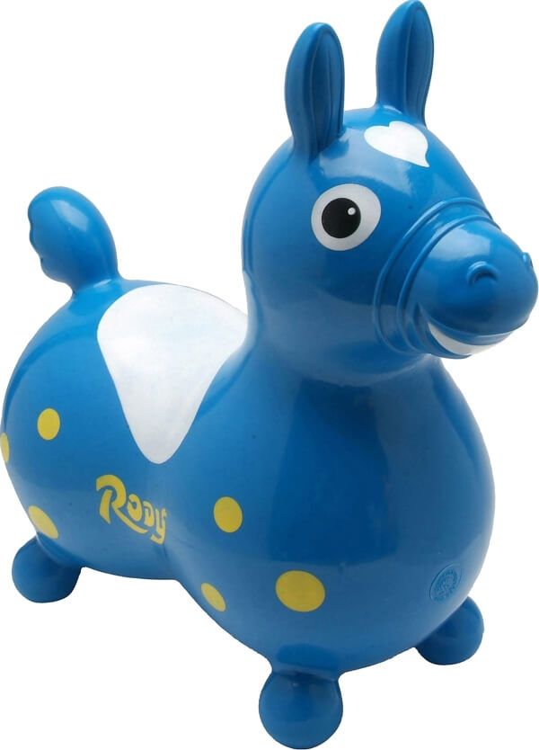 Jakobs 4019961 - Hüpfpferd Rody, blau, ca. 54 cm, ab 3 Jahren