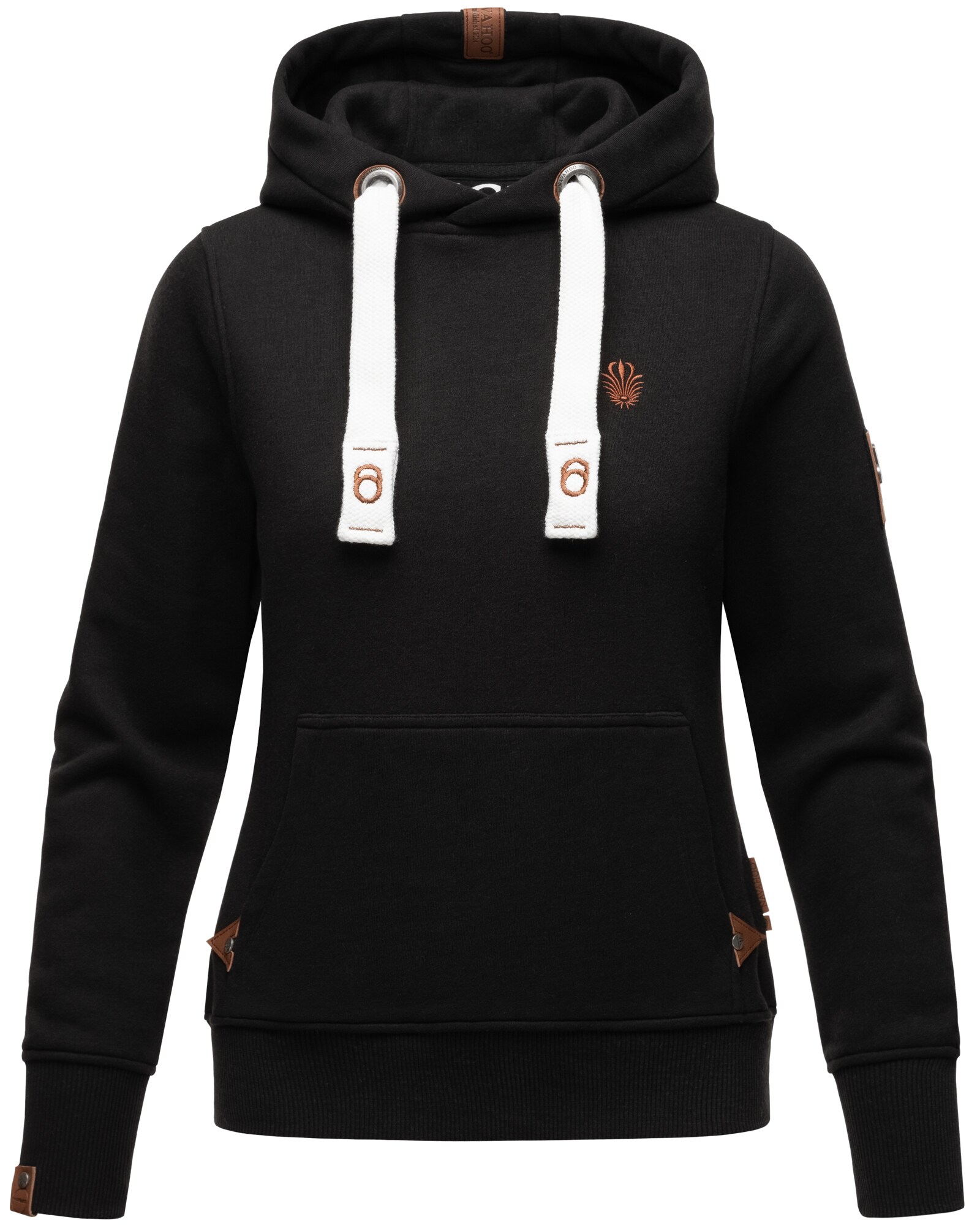 NAVAHOO Damen Kapuzensweatshirt Hoodie mit Kapuze & Breiten Tunnelzugkordeln Damlaa