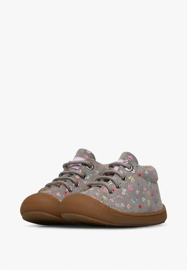 NATURINO COCOONLauflernschuhe aus Veloursleder, Dunkelgrau