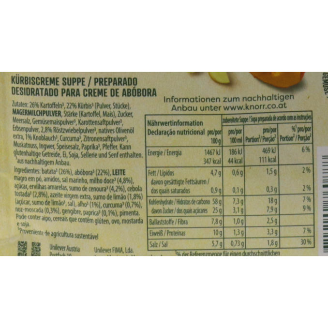 Knorr 100% Natürlich Kürbiscreme Suppe, 64g von Knorr