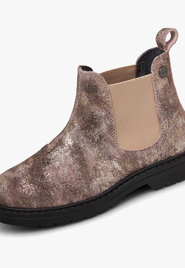 NATURINO PICCADILLYStiefeletten aus glitzerndem Veloursleder, Rosa