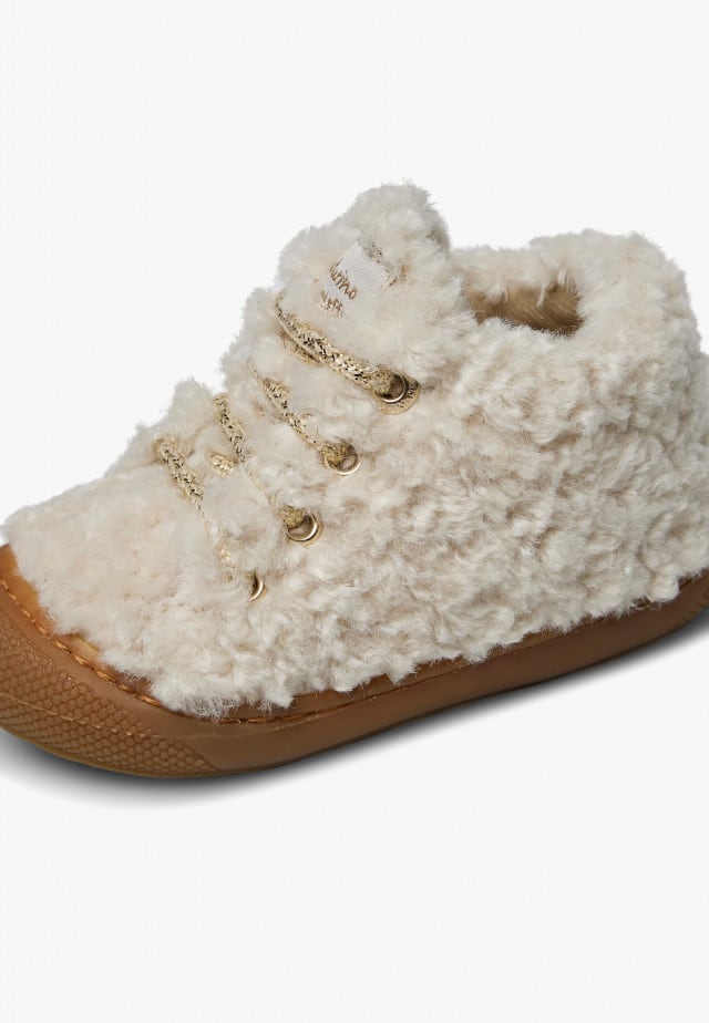 NATURINO COCOON FURLauflernschuhe aus Wolle, Cremeweiß