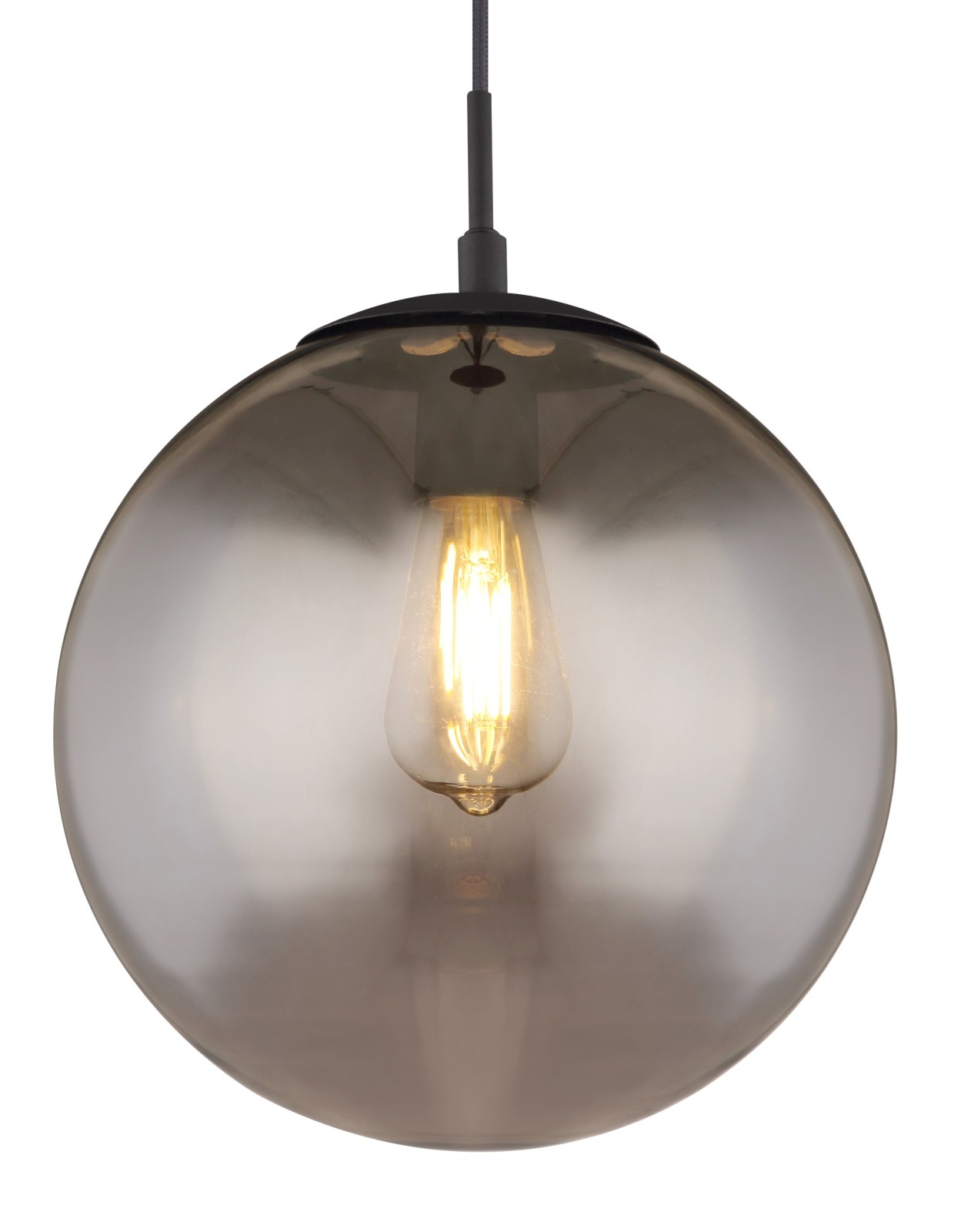 Hängeleuchte - schwarz - Metall - 1-flammig - 30 cm